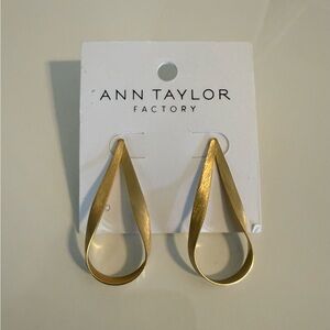 Ann Taylor Factory Brushed Gold Teardrop Loop Earrings